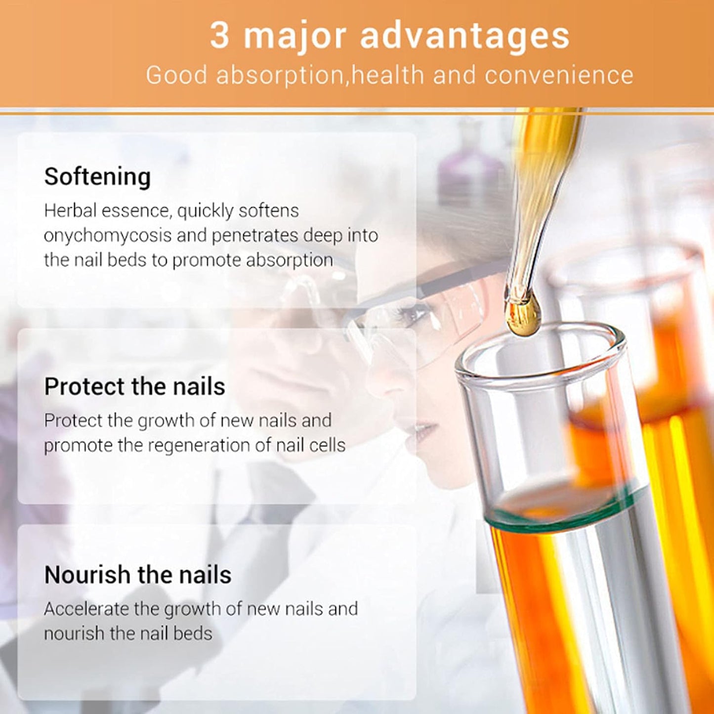 Esencia reparadora de uñas Lanbena, tratamiento reparador para uñas de manos y pies 0.5fl.oz