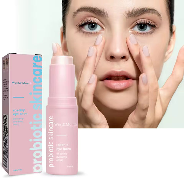 Bálsamo iluminador de rosa mosqueta para ojos, crema reparadora y luminosa para debajo de los ojos, elimina arrugas, bolsas y ojeras al instante.