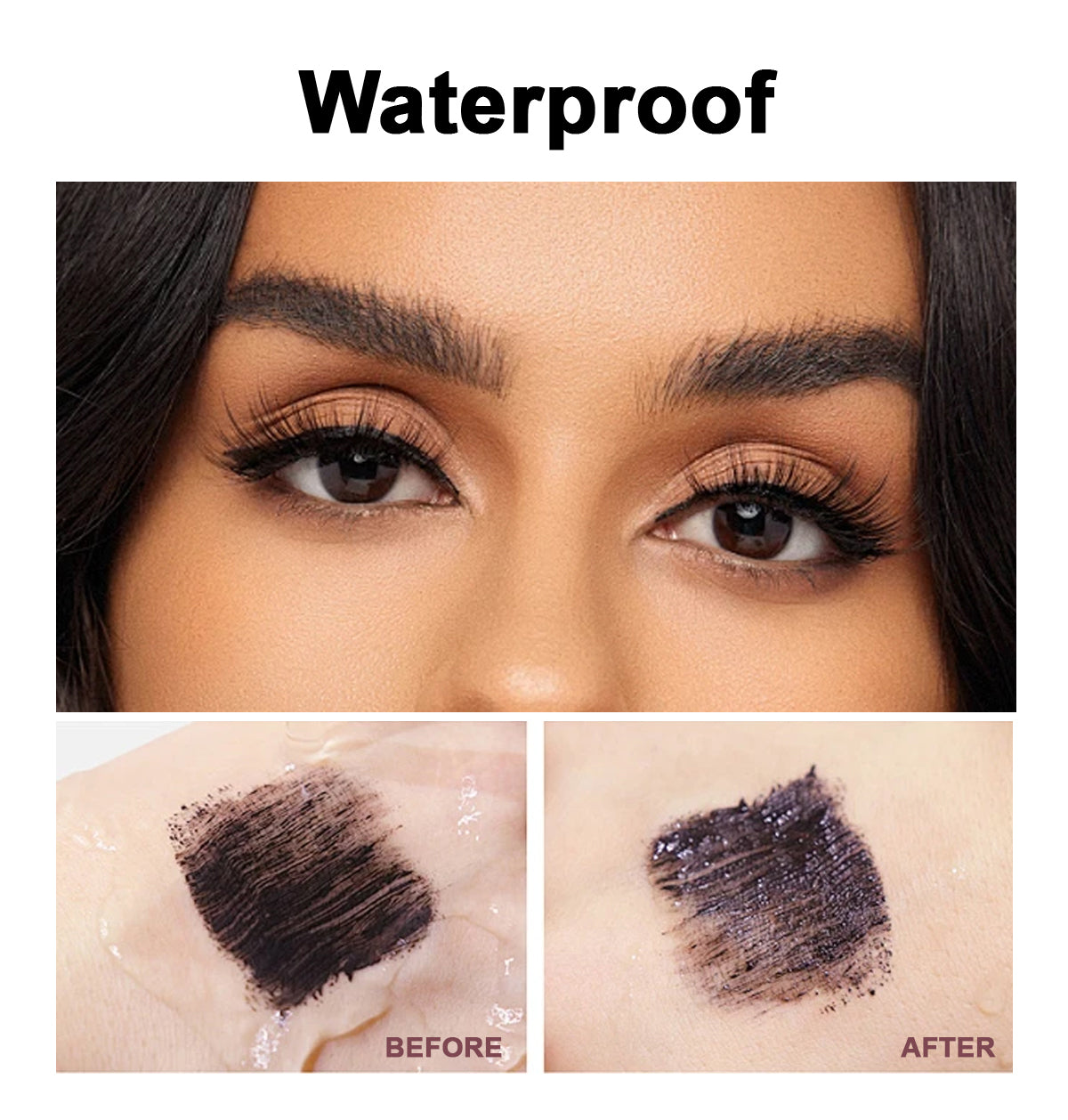 ماسكارا 3D مقاومة للماء عالية الجودة بحجم 2 في 1 للرموش