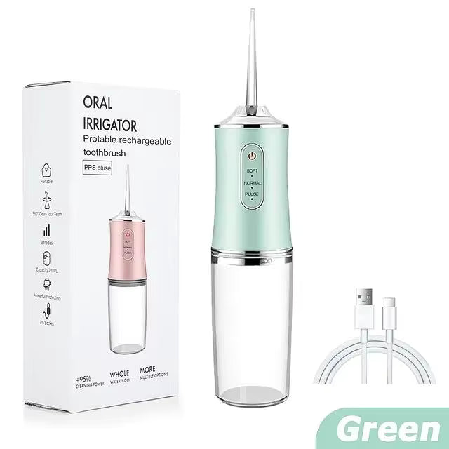 Aparelho de Fio Dental com Água para Dentes: 5 Modos de Limpeza Sem Fios Portátil com 4 Cabeças - Aparelho de Limpeza à Prova de Água para Casa e Viagem