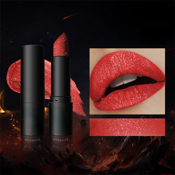 Brillo labial de diamante, barra de labios resistente al agua con purpurina