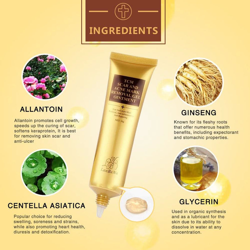 Scar Removal Cream - TCM Scar Cream for Surgical Scars, Acne Skin Care Cream, Acne Treatment Cream for Scars, Burns, Stretch Marks, Acne Spots - Sccoti