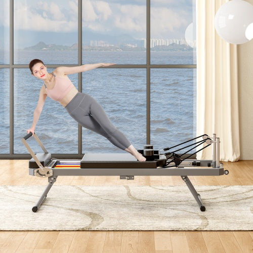 Pilates Core Bed, Foldable Home High Quality, Yoga Studio Commercial Fitness Equipment, Black