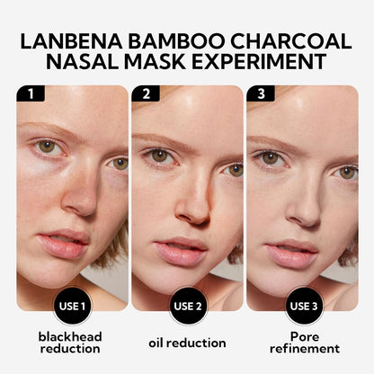 LANBENA Masque anti-points noirs au charbon de bambou 2.0 amélioré, 60 bandes nasales, masque facial pelable, nettoyant pour les pores et les points blancs, purifiant le nez à la fraise, nettoyage en profondeur pour tous les types de peau, 30 g/1,05 oz