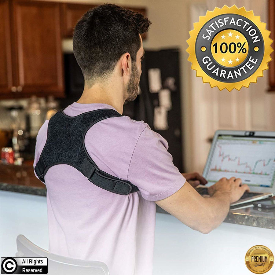 Posture Corrector & Spine Support | Universal Fit Adjustable Upper Back Brace For Clavicle To Support Neck, Back and Shoulder Pain Relief Kyphosis Straightener - Sccoti