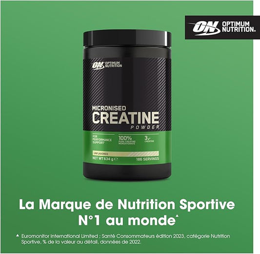 Optimum Nutrition Monohidrato de Creatina Micronizada en Polvo 100% Puro