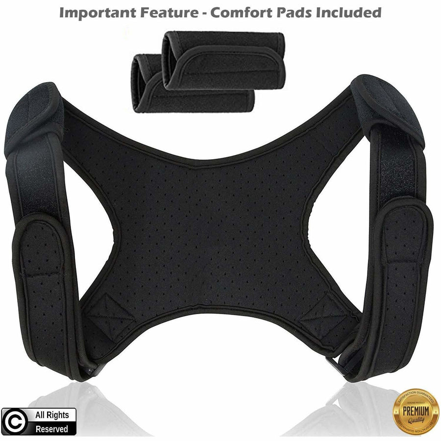 Posture Corrector & Spine Support | Universal Fit Adjustable Upper Back Brace For Clavicle To Support Neck, Back and Shoulder Pain Relief Kyphosis Straightener - Sccoti