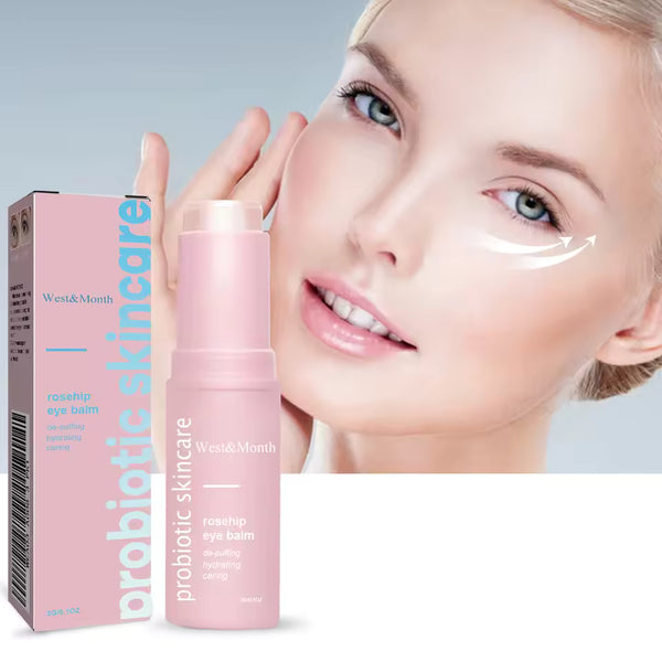 Bálsamo iluminador de rosa mosqueta para ojos, crema reparadora y luminosa para debajo de los ojos, elimina arrugas, bolsas y ojeras al instante.