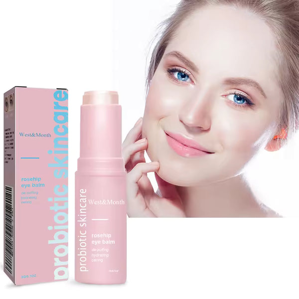 Bálsamo iluminador de rosa mosqueta para ojos, crema reparadora y luminosa para debajo de los ojos, elimina arrugas, bolsas y ojeras al instante.