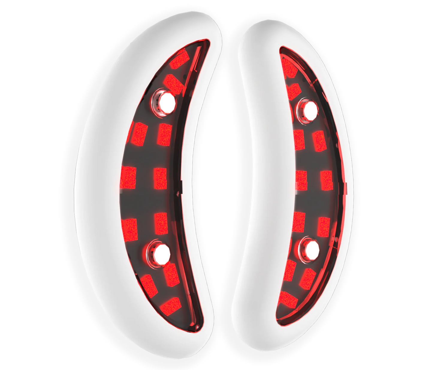 Occhiali per terapia a luce rossa sotto gli occhi