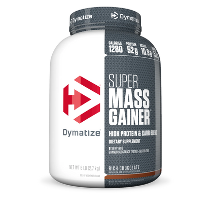 Dymatize Super Mass Gainer Rich Chocolate 2940g - مسحوق زيادة الوزن + BCAA وكربوهيدرات الكازين