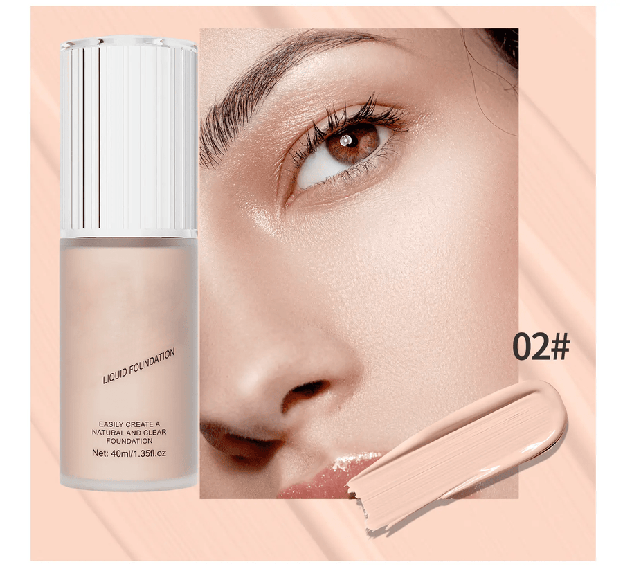 Matte Liquid Foundation in Black Concealer and Brightening Cream for Face Base Makeup - Vegan, Cruelty - Free, Long - Lasting - Sccoti