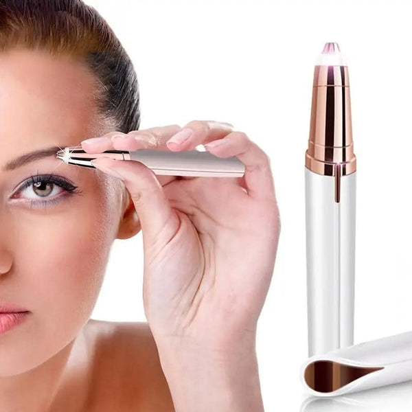 Portable Eyebrow Electric Hair Remover for Women with Led Light, Painless & Safe Eyebrow Epilator - Sccoti