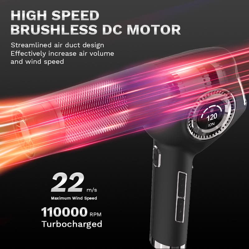 Professional Beauty Salon Smart Hair Dryer Negative Ionic Leafless High Speed Motor Drier Portable Salon Blow Hair Dryer - Sccoti