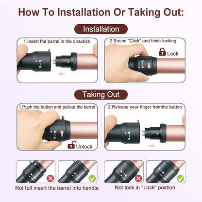 Professional 5 - in - 1 Curling Iron Set with Removable Barrels Create Loose Waves, Tight Curls, and Beachy Rings for Hair Types - Sccoti