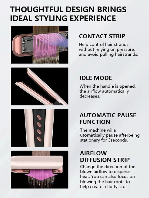 Viral 2 - in - 1 Air Straightener - No Heat Damage, Ionic Frizz Control, Fast Styling & Hair Protection for Smooth & Shiny Hair - Sccoti