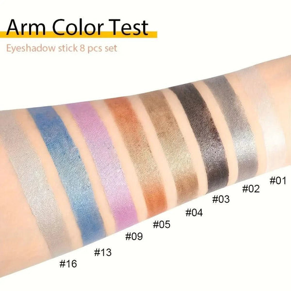 16 Colors Pearlescent Eye Shadow, Color Glitter Waterproof Long - Lasting Eye Makeup Non - smudge Eyeshadow - Sccoti