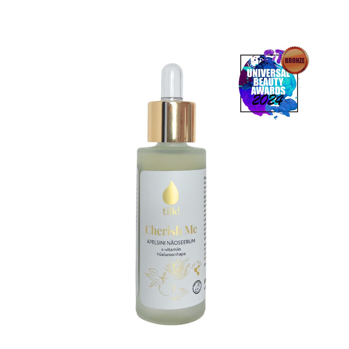 Cherish Me Probiotic Orange Face Serum com Vitamina C e Ácido Hialurônico, 30ml