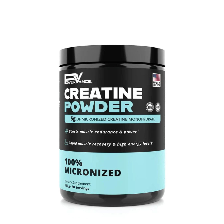 PowerVance Creatine Monohydrate 100% Micronized – Pure Creatine Powder for Muscle Strength & Performance | 5g per Serving, 300g - Sccoti