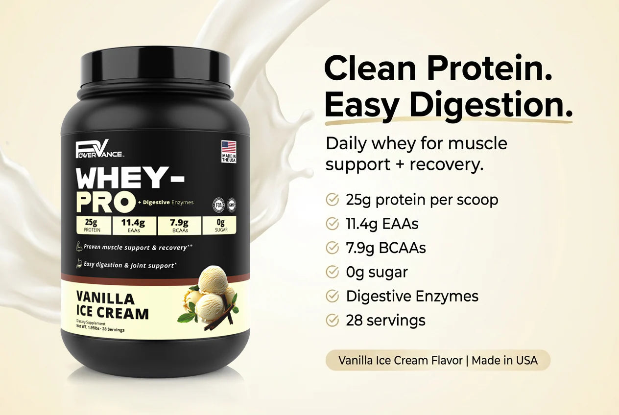 Crème glacée à la vanille Powervance Whey-Pro