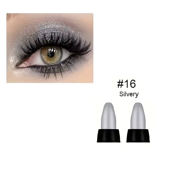 Sombra de Ojos Perlada de 16 Colores, Maquillaje de Ojos con Purpurina Colorida, Impermeable de Larga Duración, Sombra de Ojos que No se Corre