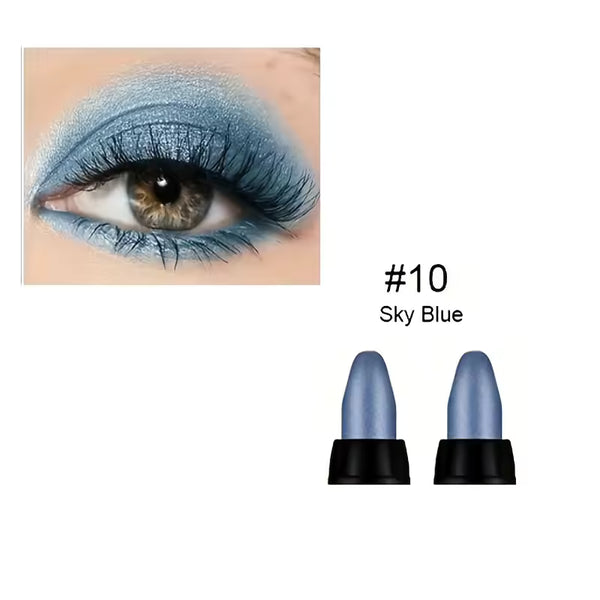 Sombra de Ojos Perlada de 16 Colores, Maquillaje de Ojos con Purpurina Colorida, Impermeable de Larga Duración, Sombra de Ojos que No se Corre